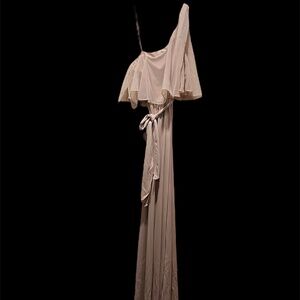 Vintage - 70's 1-Shoulder Beige Maxi Dress